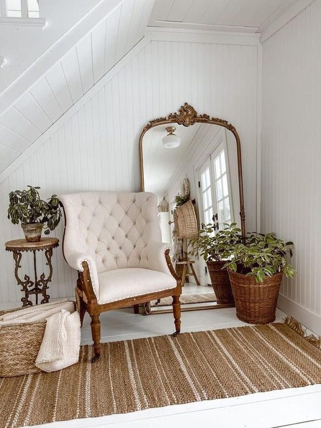 Gold Mirrors, Greenery, Cream Comfort