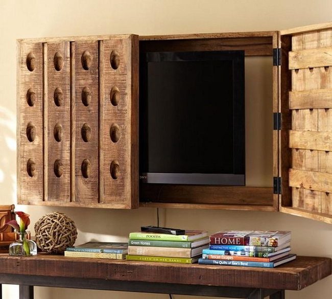 Wooden Cutout Doors Frame Tv