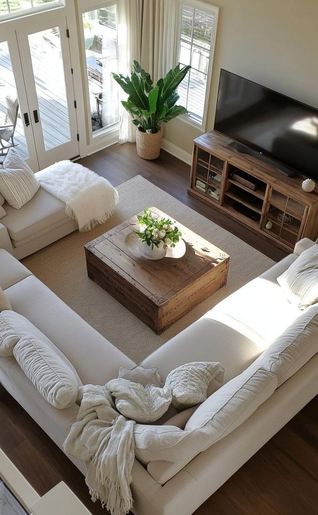Neutral Linen Sofa Beach Living