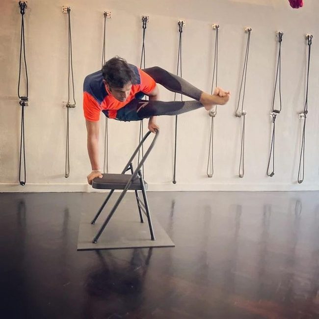 Chair Pose Aerial Strength Challenge
