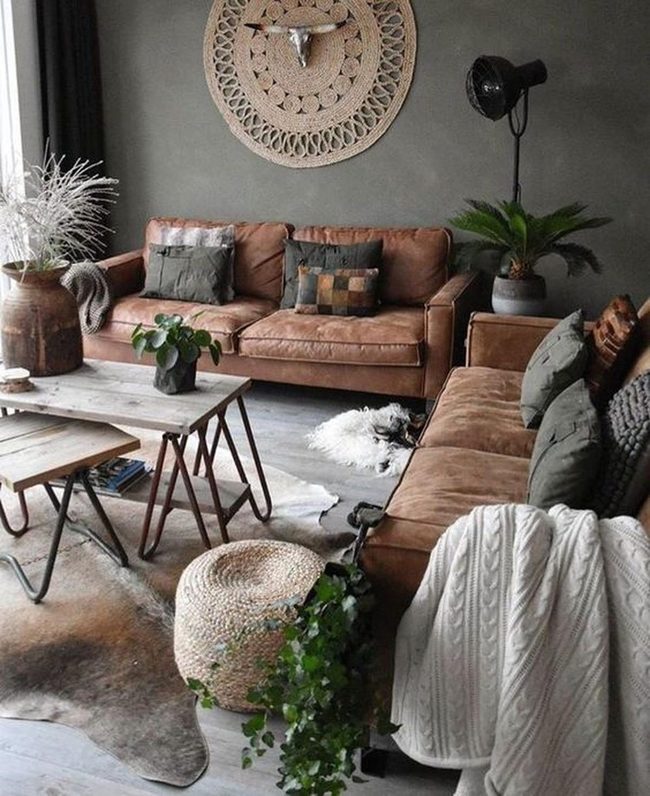 Brown Leather And Living Green