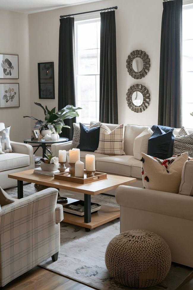Beige Sofas And Layered Cushions Sanctuary