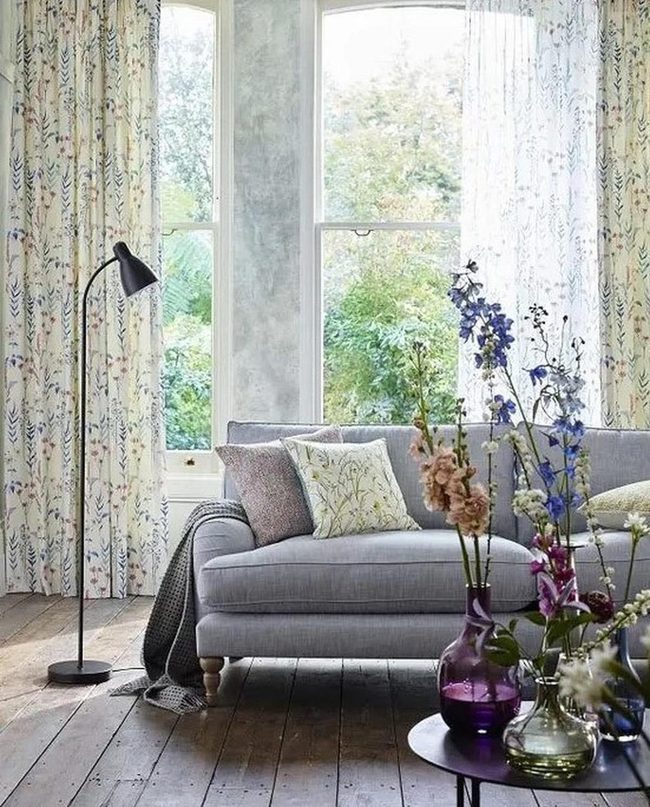 Gray Sofa, Golden Sunlight, Wood Warmth