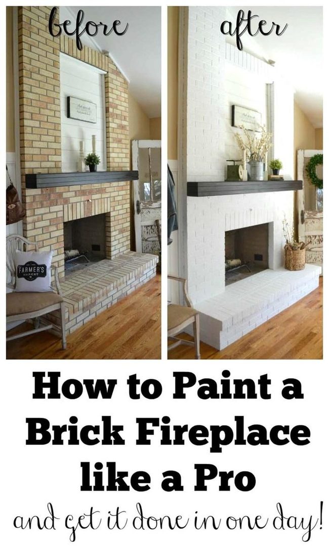 Painted Fireplace Modern Room Refresh