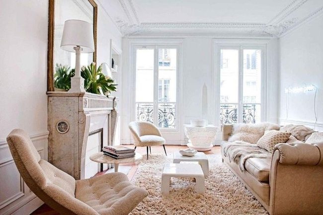 Creamy Walls, Fireplace, Natural Light