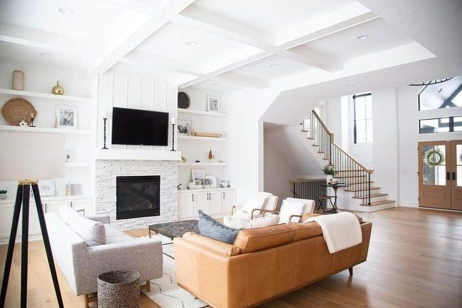 Brown Leather Anchors Sophisticated Living Space