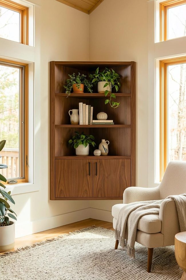 Stained Glass Cabinet In Honey Wood