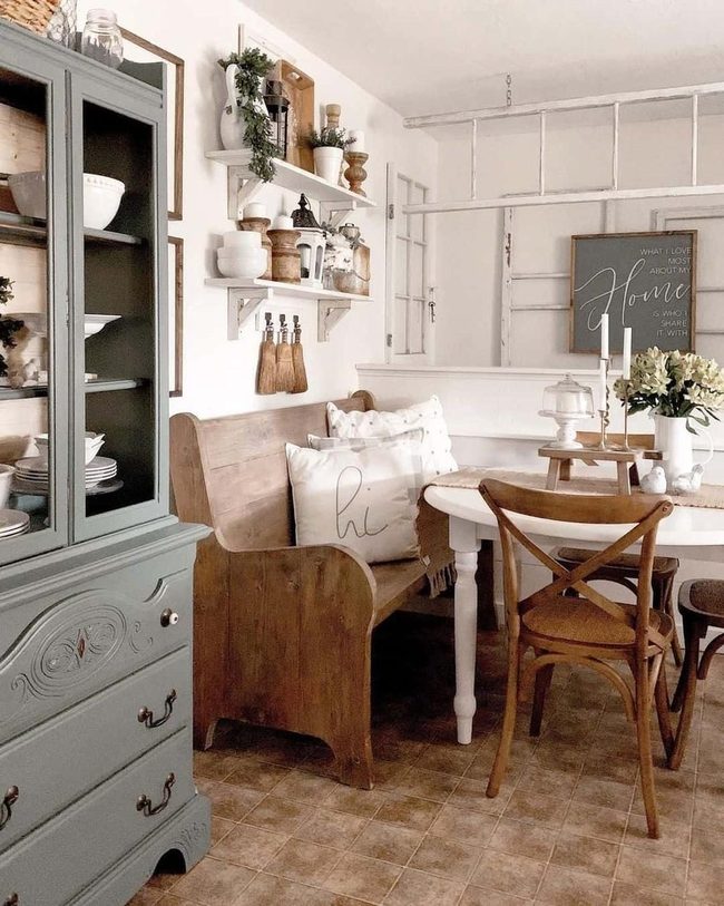 Weathered Wood Breakfast Nook Seating