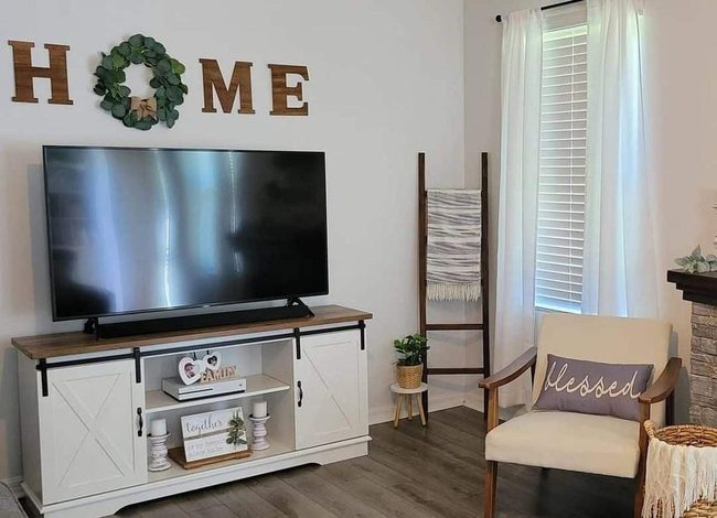 White Barn Doors Black Television