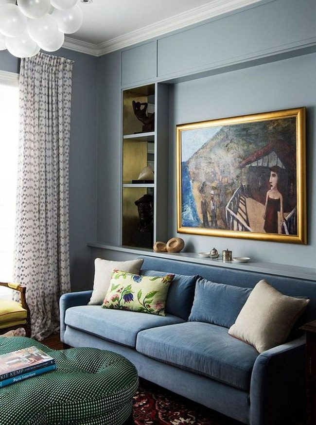 Green Ottoman Breaks Blue Calm