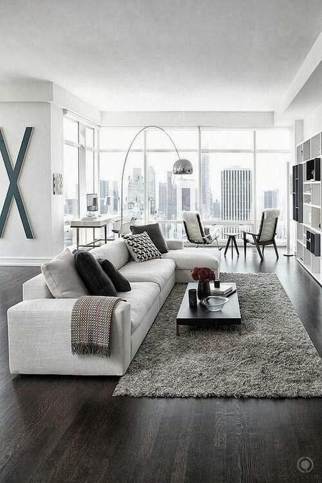 City Views, White Walls, Dark Floors