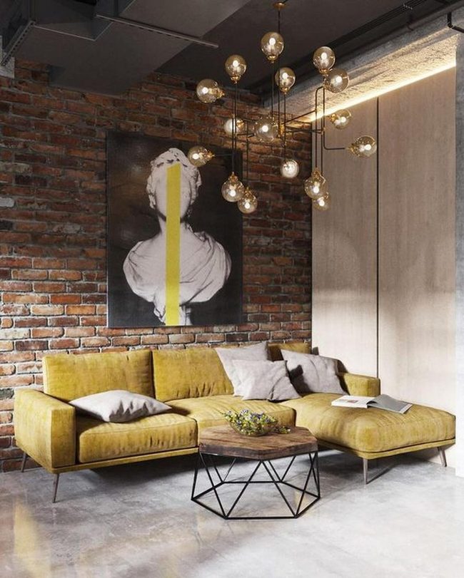 Bright Yellow Sofa Urban Loft