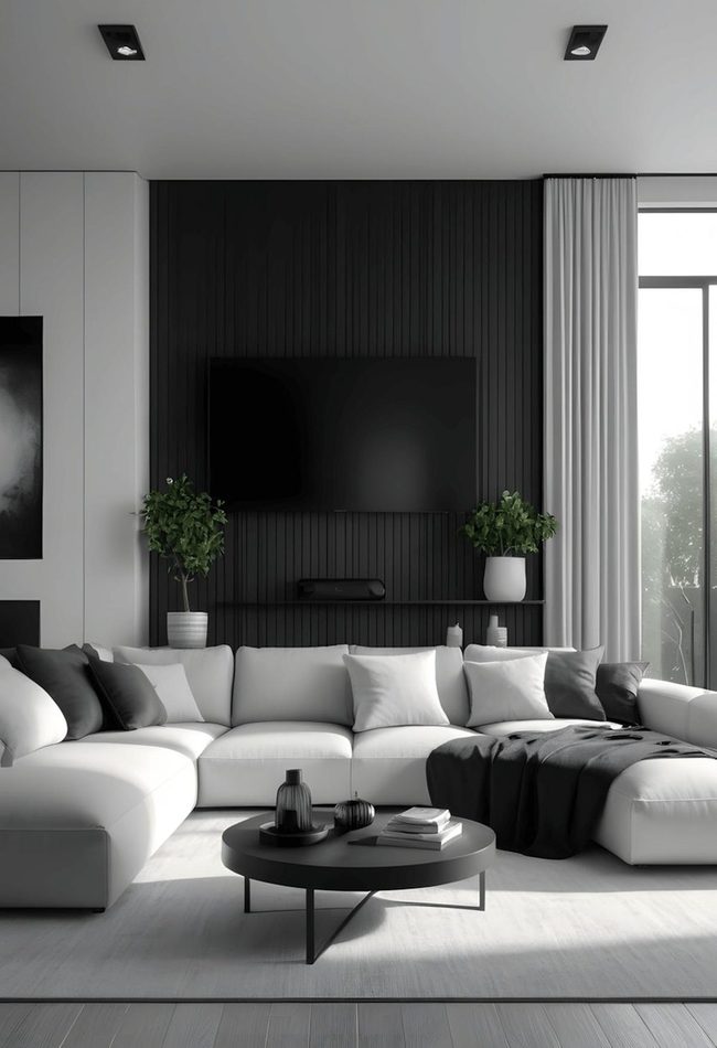 Black To Gray Ombre Walls