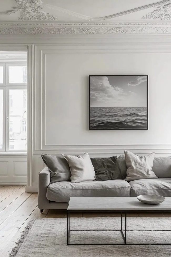Grey Sofa Meets Minimal Calm