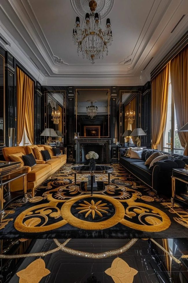 Gold Geometric Velvet Luxury