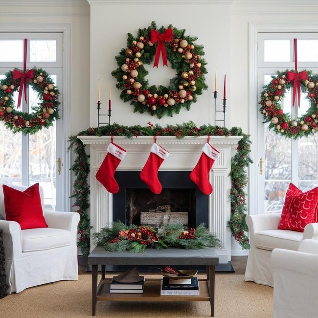 Red Berry Wreaths Instant Festive