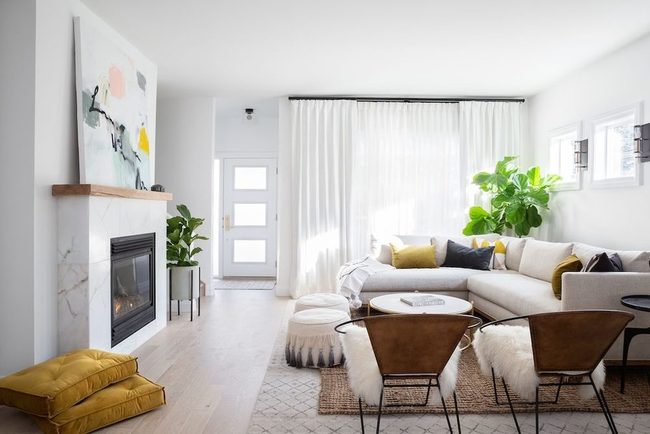 Mustard And Blue Living Room Palette