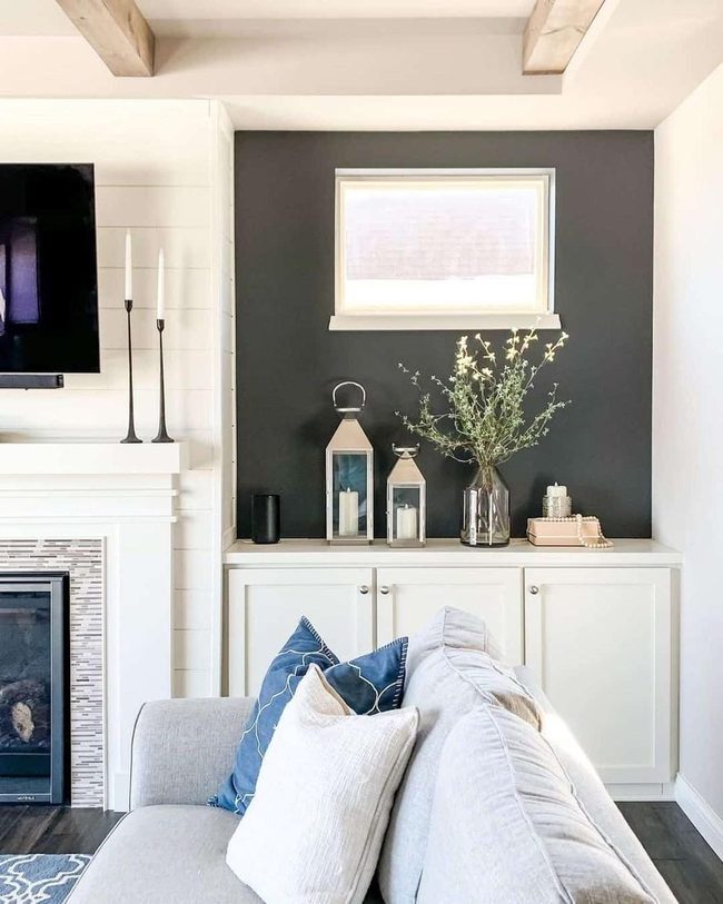 Gray Walls, White Cupboards, Silver Shine