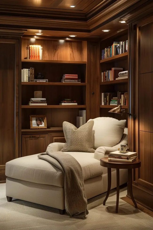 Plush Chaise, Warm Light, Reading Bliss