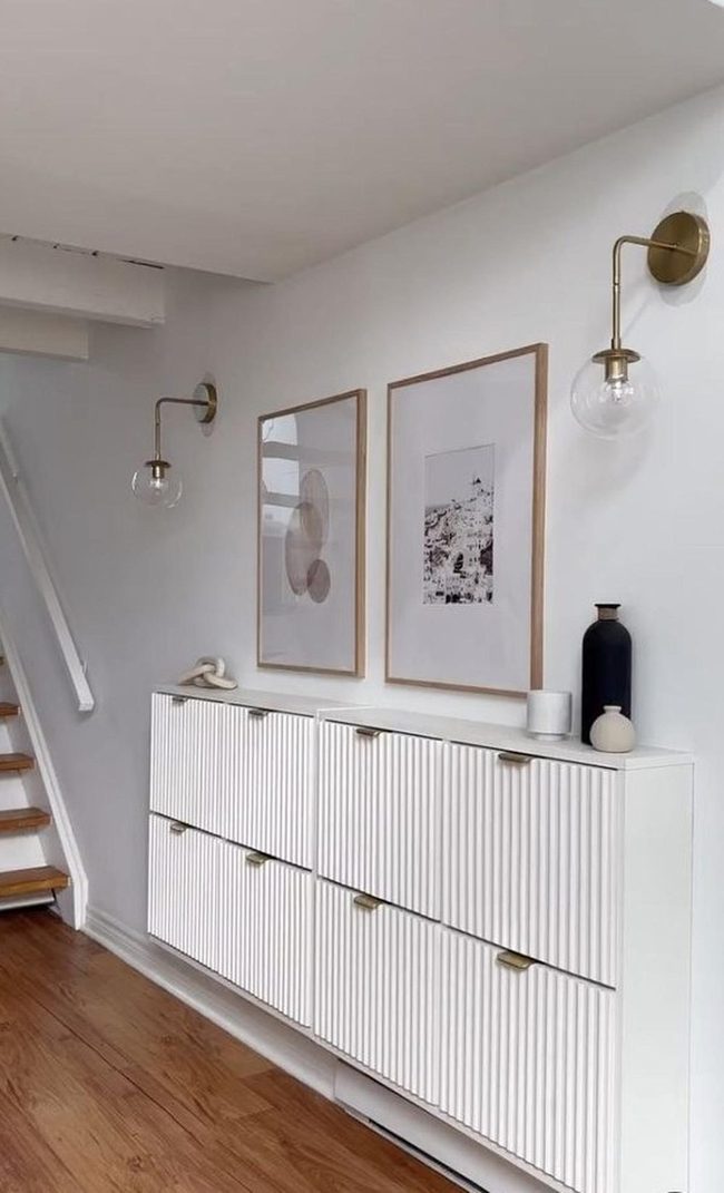 Light Wood And White Minimal Hallway