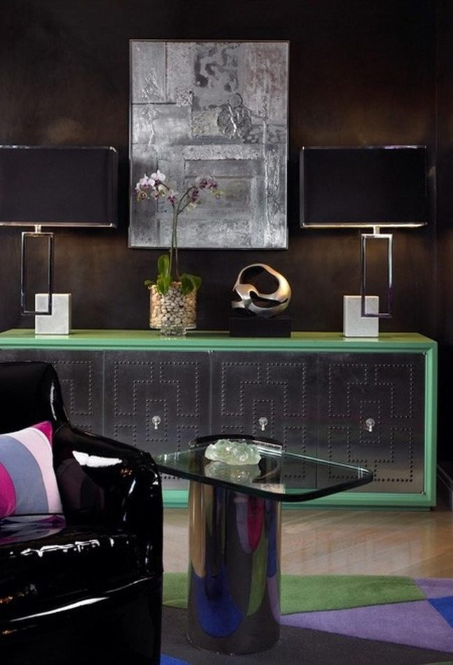 Black Walls With Colorful Accents