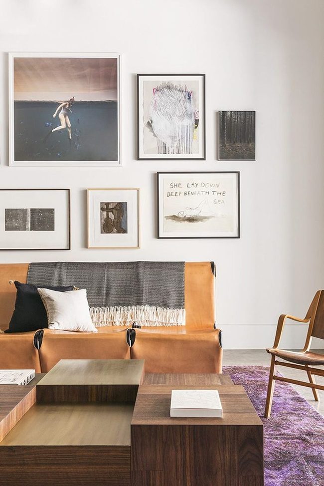 Muted Orange And Dusty Pink Living Room