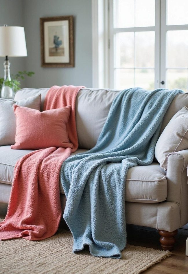 Colorful Throws, Coastal Blue Grey
