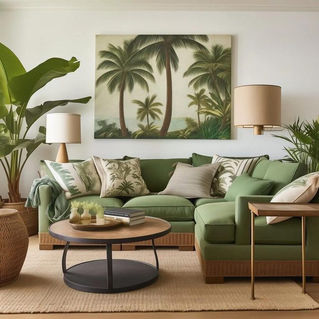 Seafoam Linen Couch Tropical Escape
