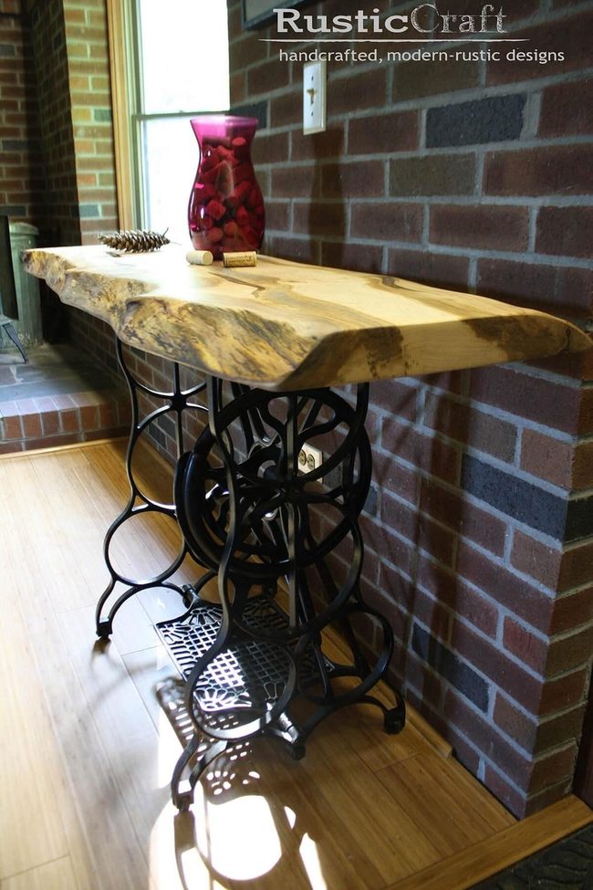 Vintage Sewing Machine Entry Table