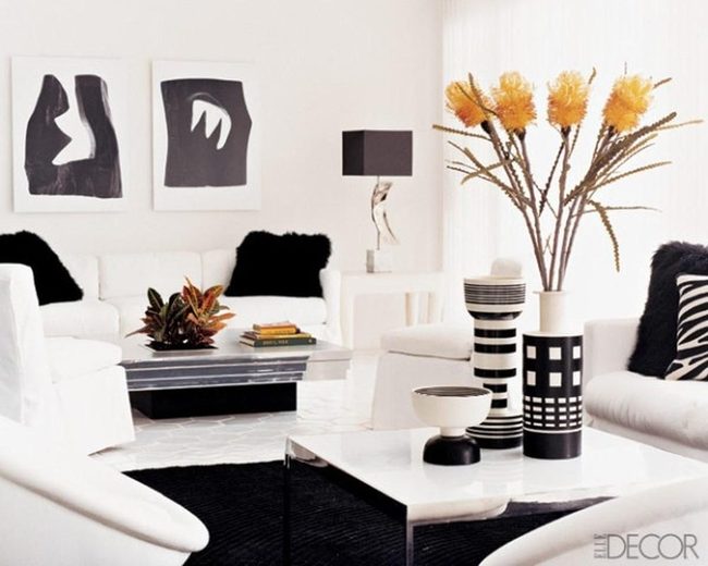 Yellow Flowers Against Clean White Walls