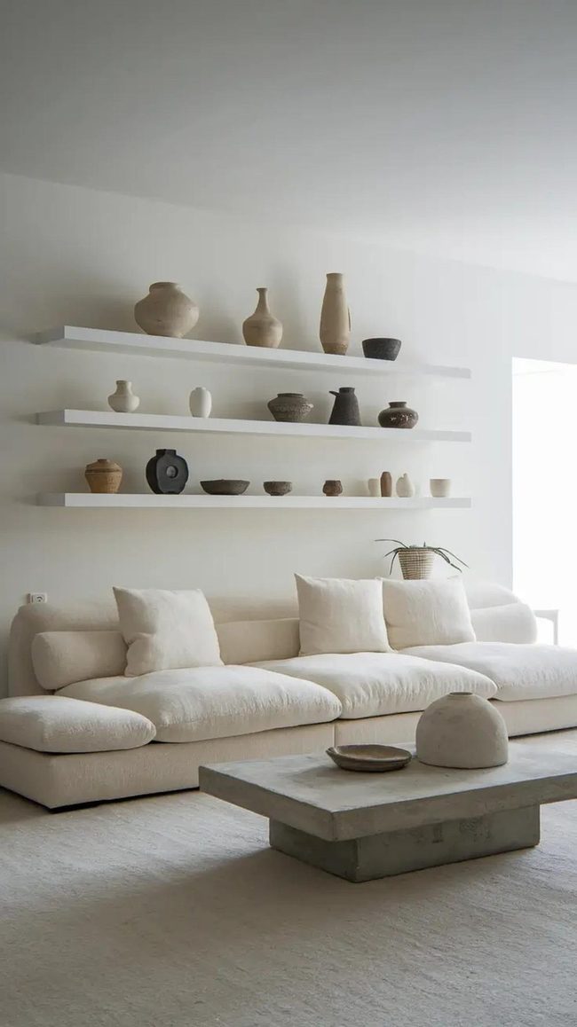 Geometric Rugs And Floating Shelves