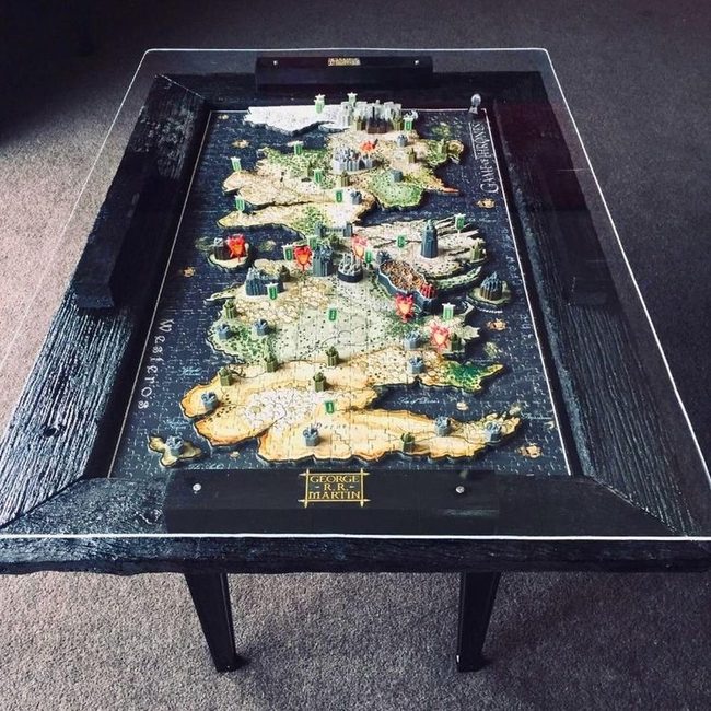 Wooden Puzzle Coffee Table Centerpiece