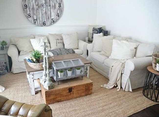 Oversized Wood Clock Living Room
