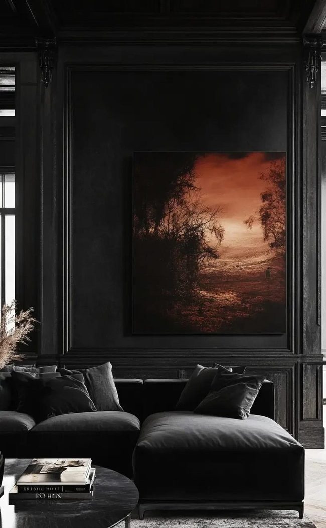 Sleek Black Leather Contemporary