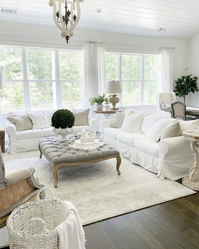White Shiplap Meets Woven Warmth