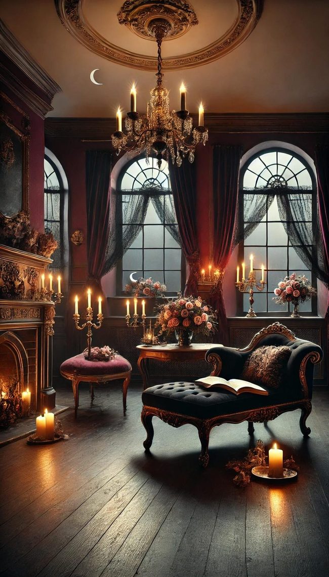 Deep Crimson Velvet Gothic Romance