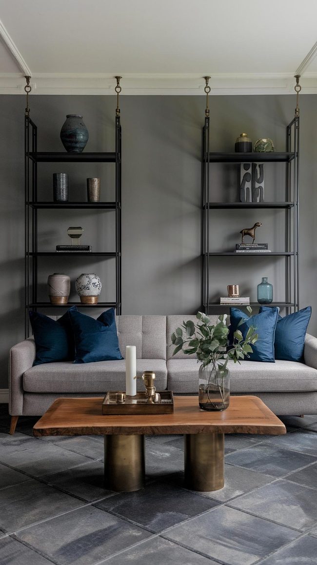 Warm Grey Walls With Natural Wood