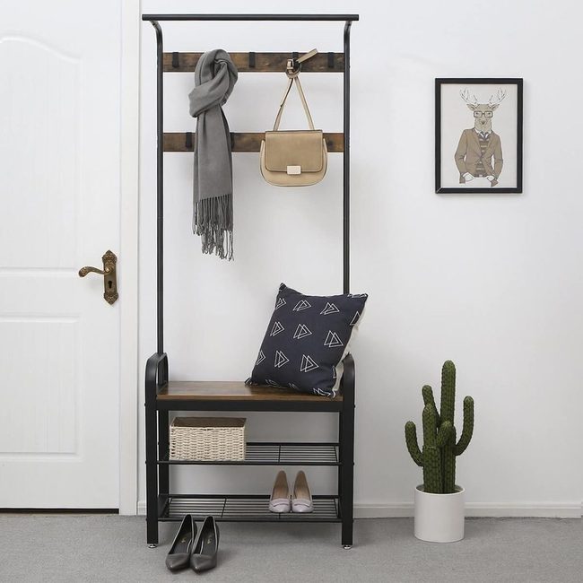 Rustic Wood And Metal Entryway Combo