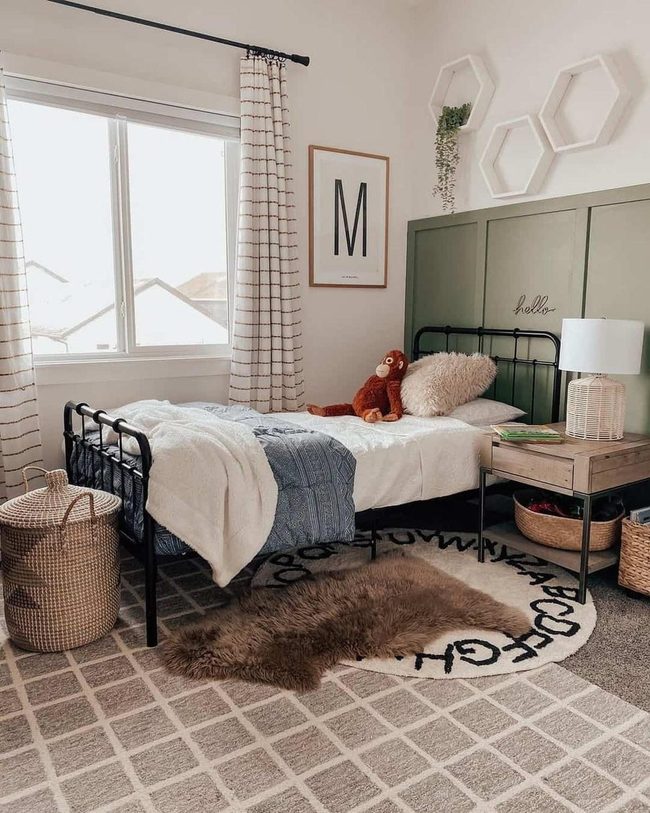 Woven Rattan Walls With Earthy Wainscoting