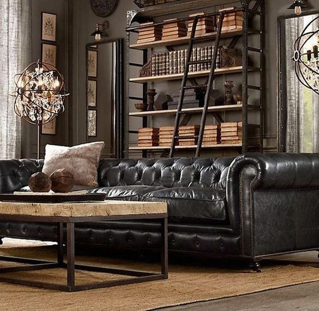 Leather And Wood Library Room