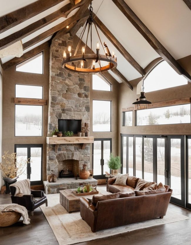 Reclaimed Timber Fireplace Gathering Space