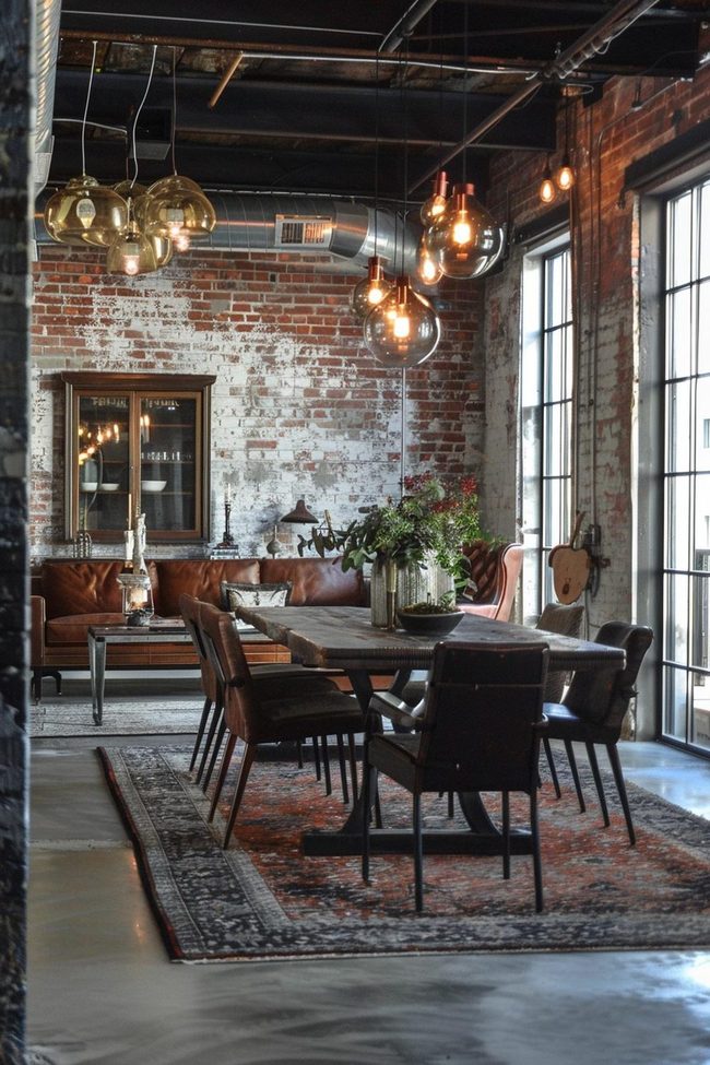 Exposed Brick Meets Metal Accents