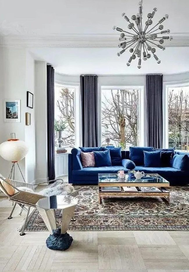 Starlit Chandelier Meets Deep Blue