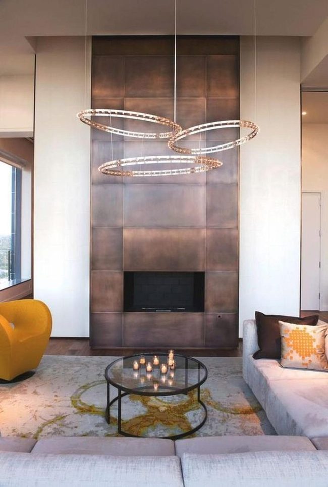 Sunlit Space With Metal Fireplace