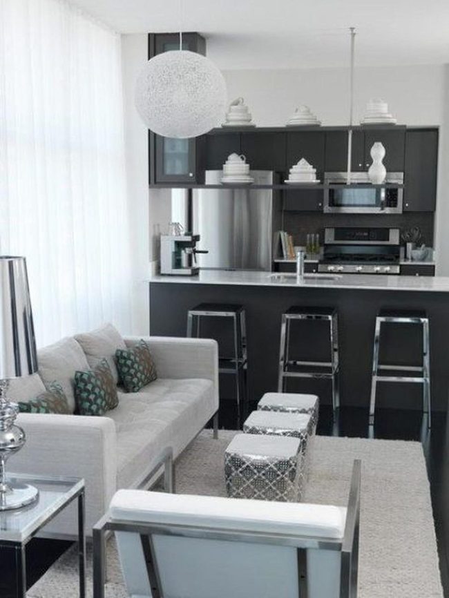 Dark Cabinets Meet Sheer Light