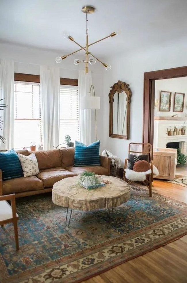 Brown Leather With Blue Accents