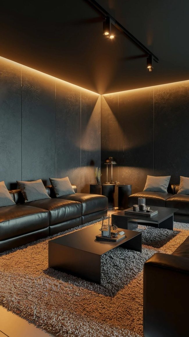 Charcoal Walls With Silver Accents