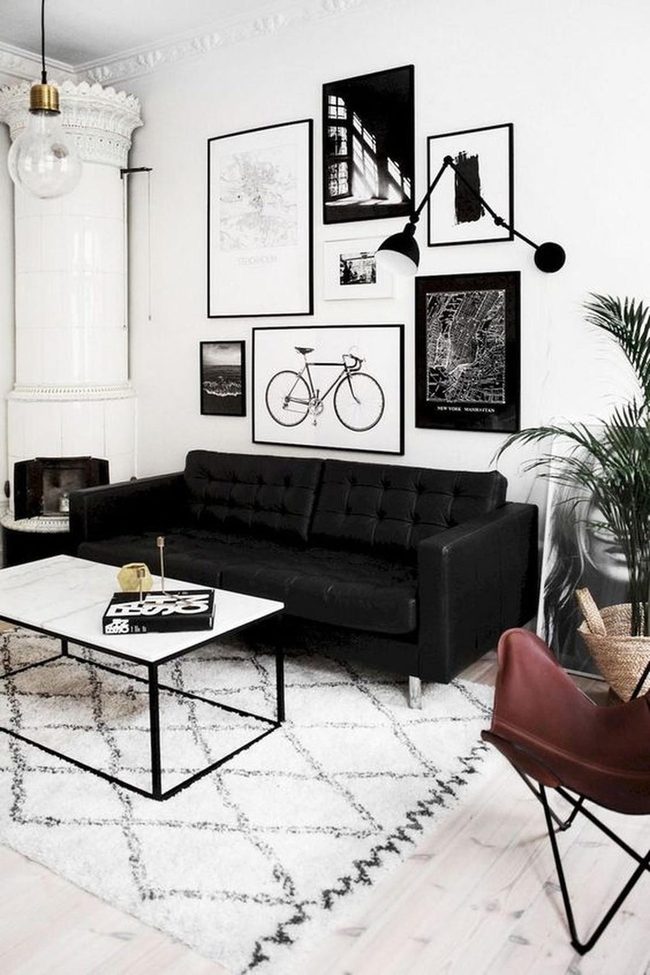 Black Leather Anchors Modern Living