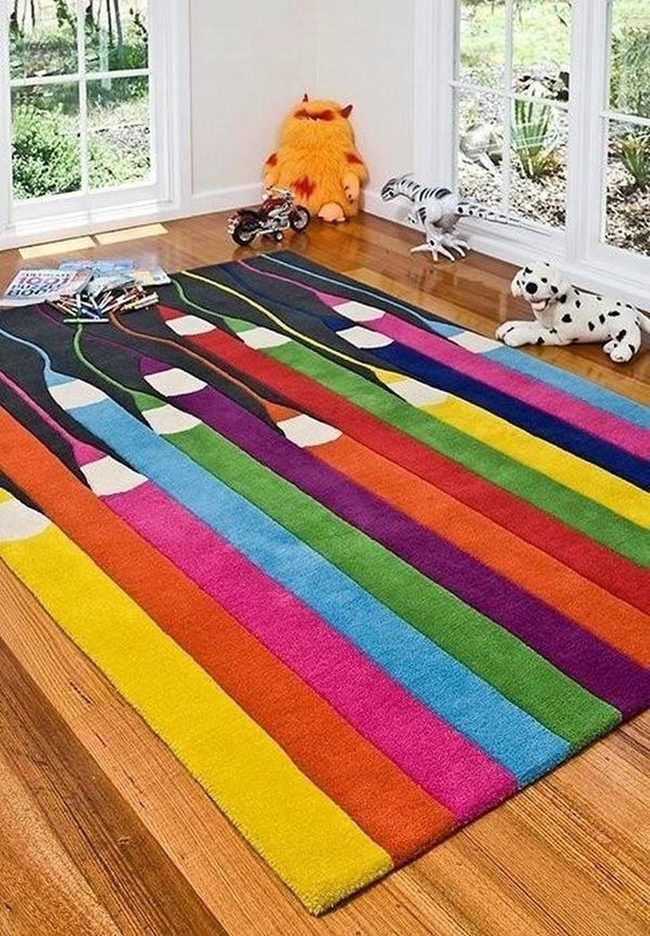 Pencil Striped Playroom Floor