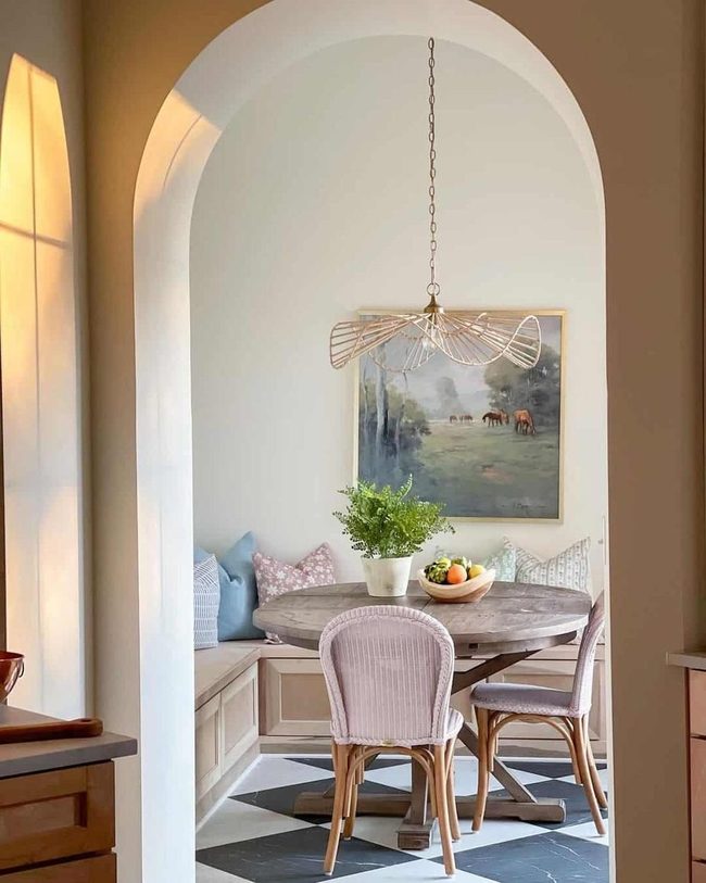 Black And White Marble Breakfast Nook